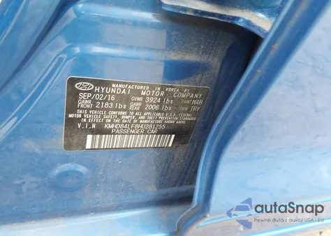 2017 Hyundai Elantra Limited z USA, uszkodzony, nr VIN KMHD84LF8HU281255